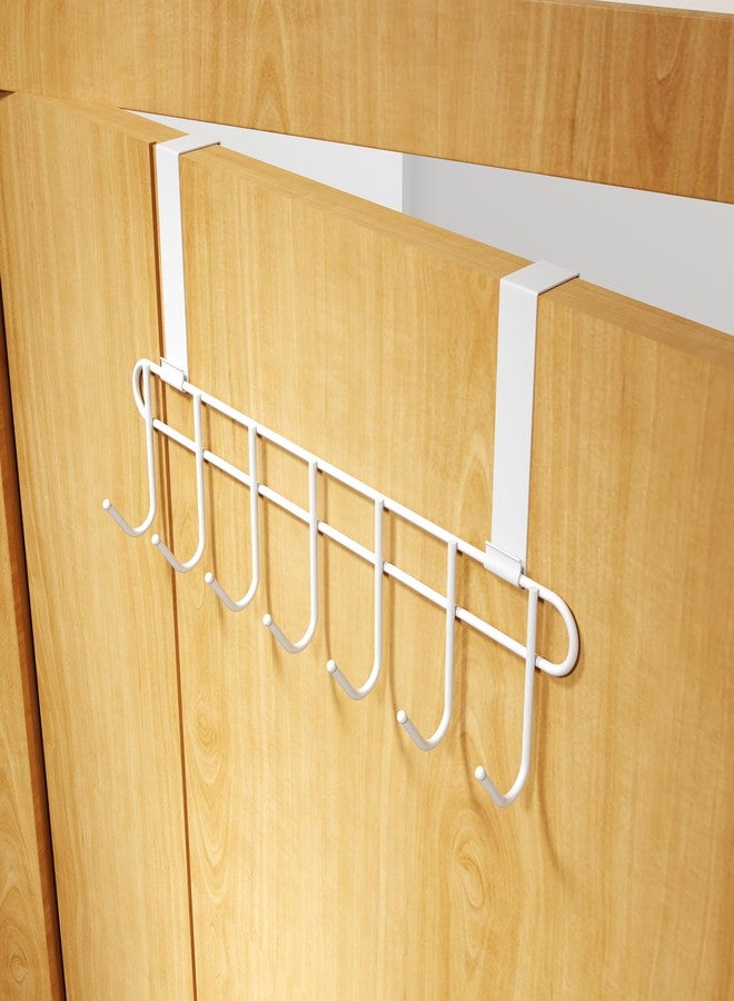 روكسا منظم خطافات متعدد الوظائف من روكسا يُعلق فوق الباب/رف خطافات حائط لتعليق الملابس، وعلاقة المناشف، وعلاقة المطبخ، وعلاقة الحمام - أبيض (7 خطافات) (عبوة من قطعة واحدة) - Image 4